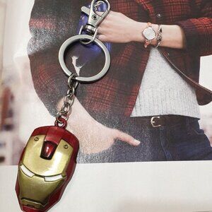 Unisex Metal Iron Man Face Mask Key Chain Keyring Handbag Charm Accessory Gift